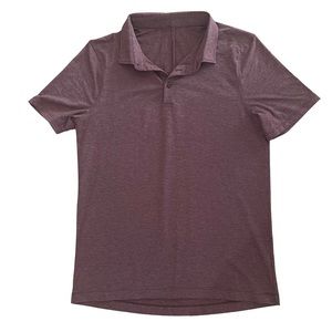 Lululemon Evolution Polo Shirt Shirt Sleeve Red Merlot Sz M Golf
